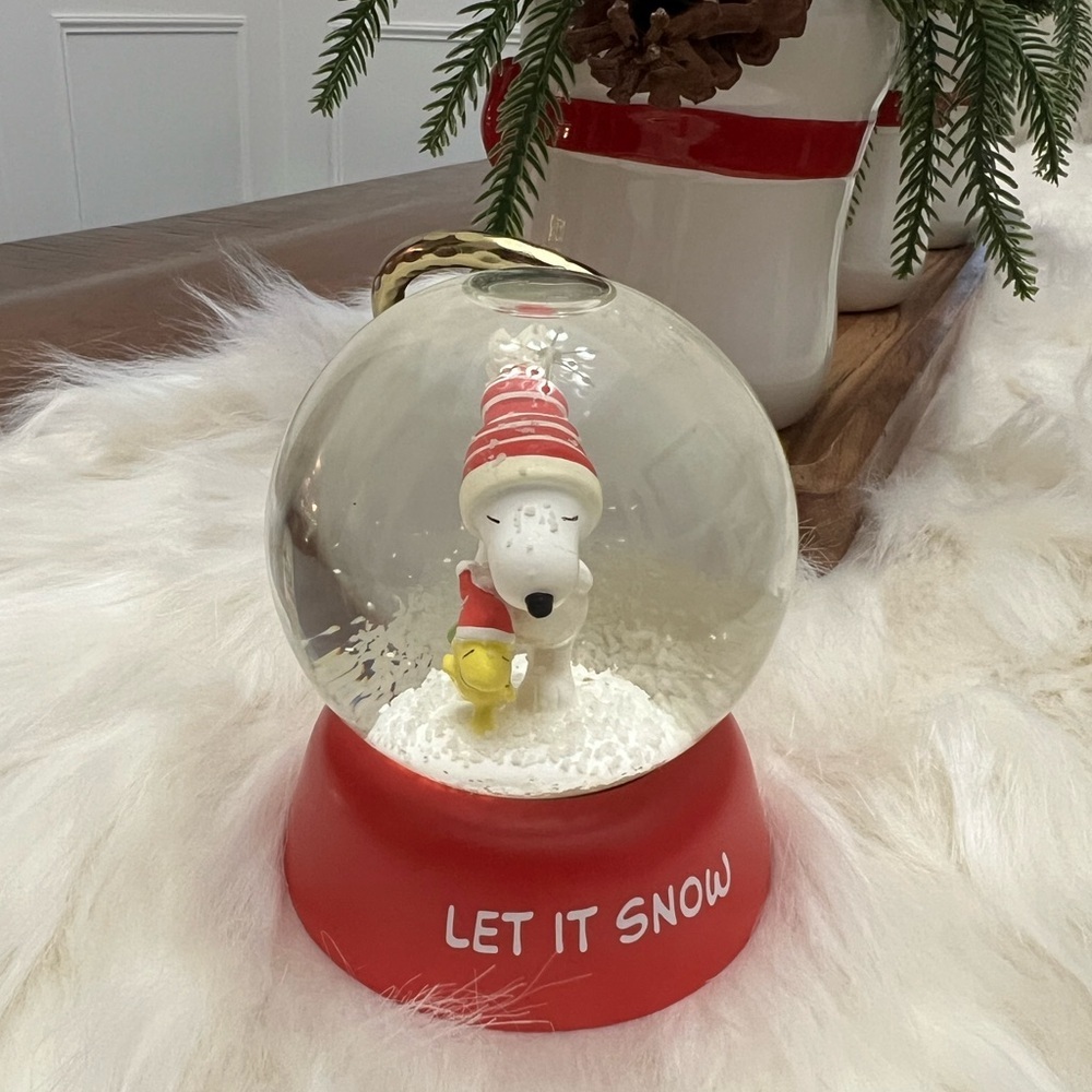 Hallmark Peanuts “Let It Snow” Snoopy & Woodstock Snow Globe – 4.25” Christmas